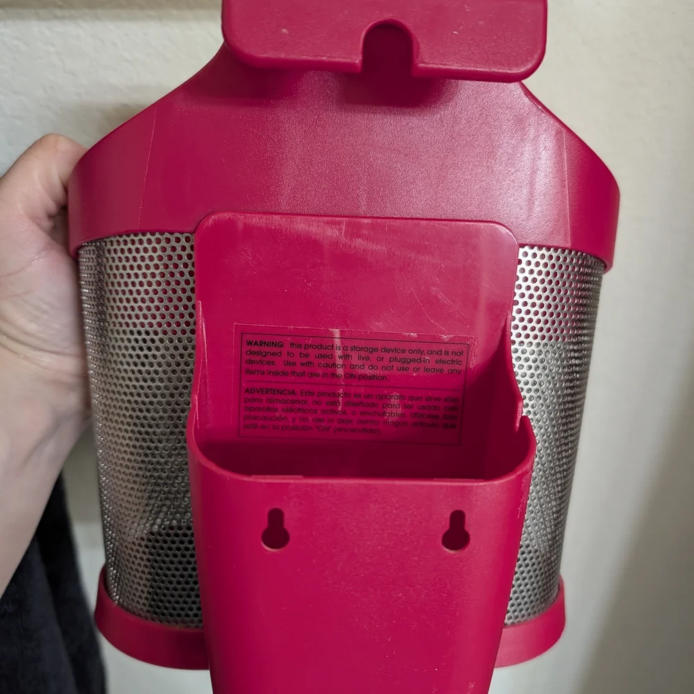 Polder Style Station Pink And Silver Hair Tool Caddy Hanging